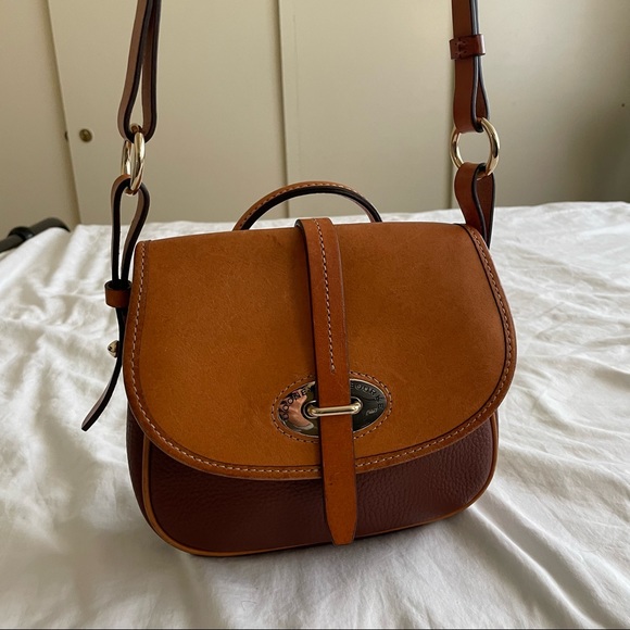 Dooney & Bourke Leather Verona Christina Cross Body Bag in Cognac - Picture 4 of 9